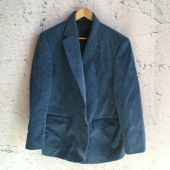 CIRCLE DENIM VINTAGE BLAZER - Picture 1 of 4
